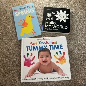 Baby Book Lot- Tummy time book, Touch Book, High-Contrast Book